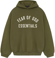 Fear of God Fall 24 Fleece Hoodie Military Green Letter Print Pullover Mens 192BT246255F Fear of God Fall 24 Fleece Hoodie Military Green Letter Print Pullover Mens 192BT246255F