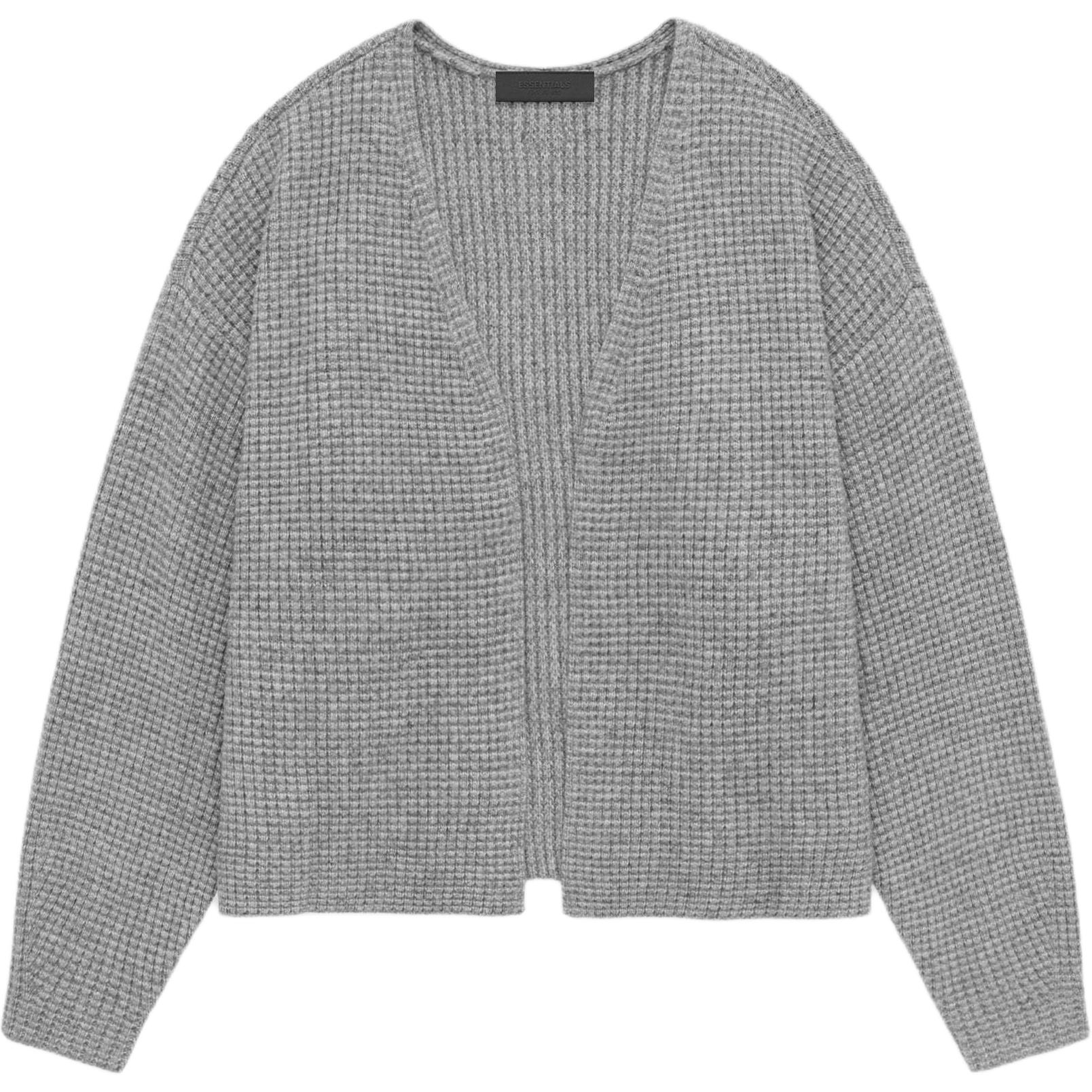 FOG Fall 24 Heavy Waffle Cardigan Oatmeal Grey/Dark Heather Knitwear 192BT246201F