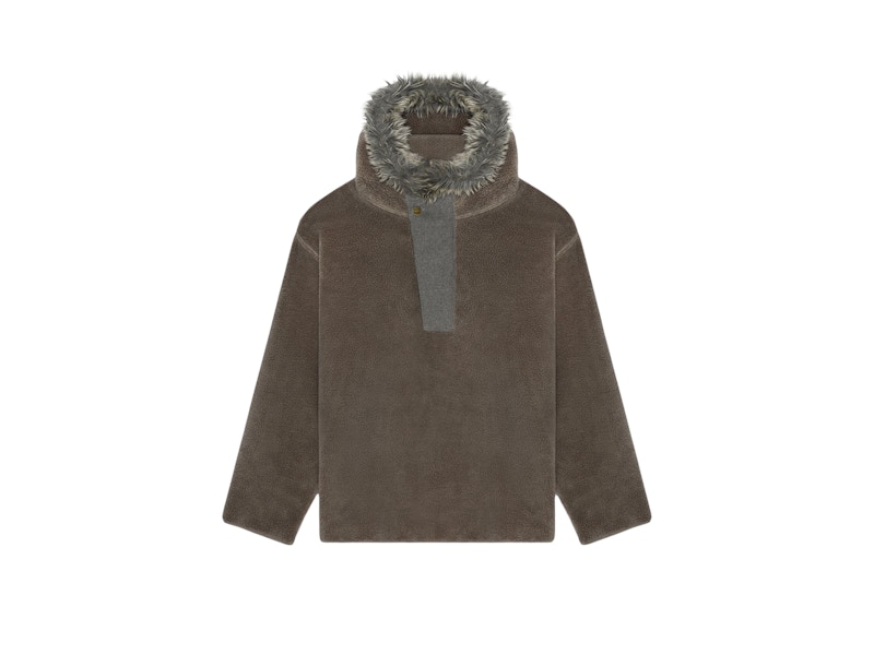 Fear of God Faux Fur Sherpa Parka Jacket Melange Grey/Brown