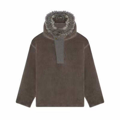 FOG Faux Fur Sherpa Parka Jacket Melange Grey/Brown