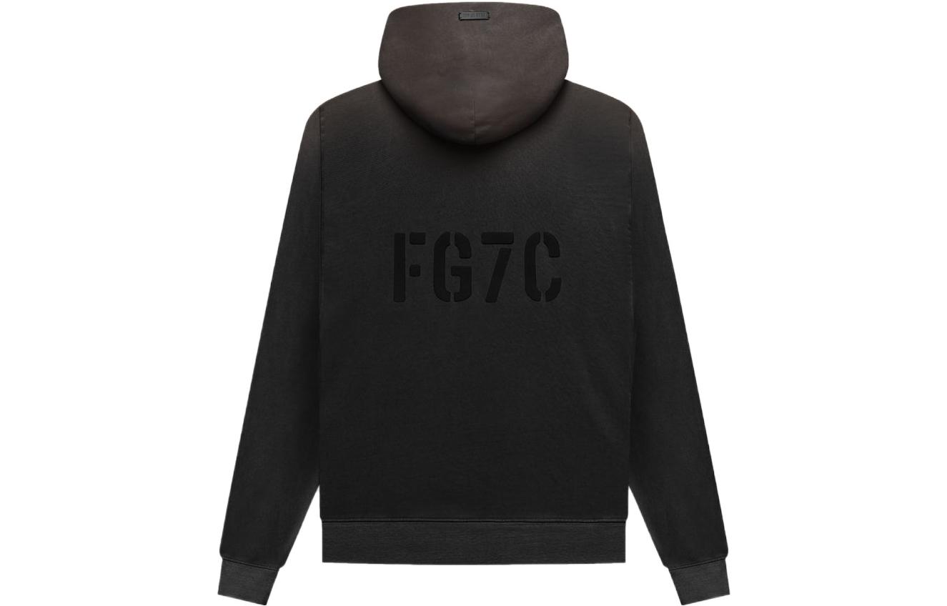 FOG FG7C Hoodie Vintage Black Faded Washed Pullover Retro Style FG50-072FLC-010
