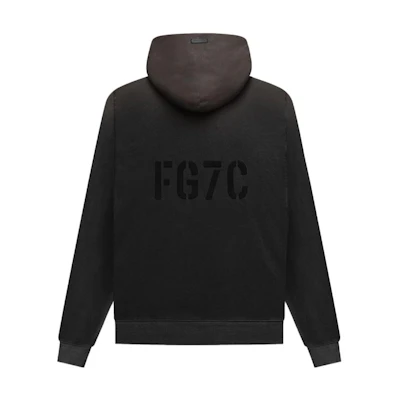 FOG FG7C Hoodie Vintage Black Faded Washed Pullover Retro Style FG50-072FLC-010