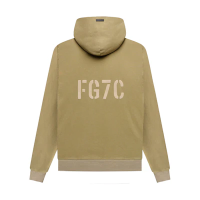 FOG FG7C Vintage Army Hoodie Faded Wash Retro Green Pullover for Men FG50-072FLC-315