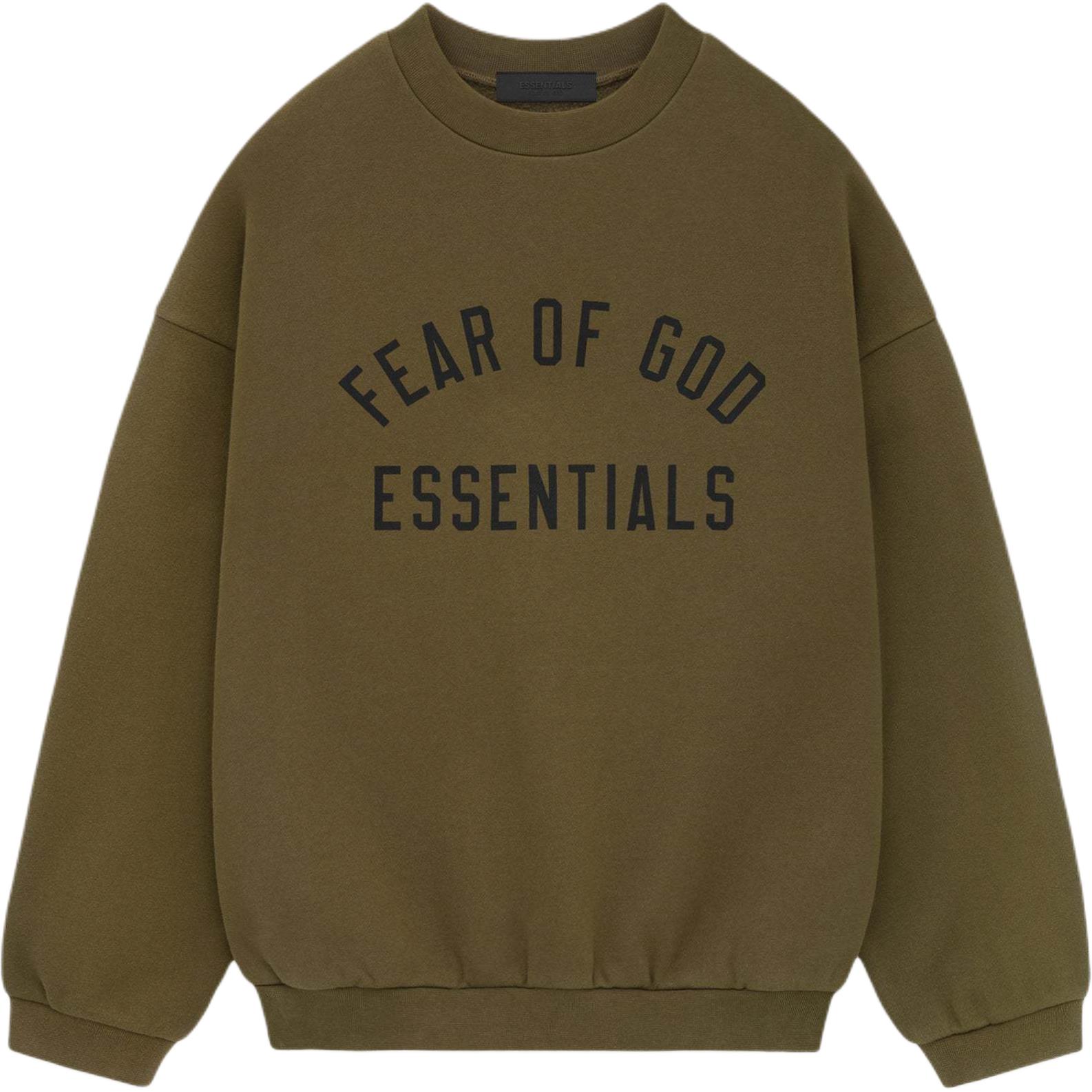 FOG Fleece Crewneck Sweatshirt Olive Green 192BT246264F