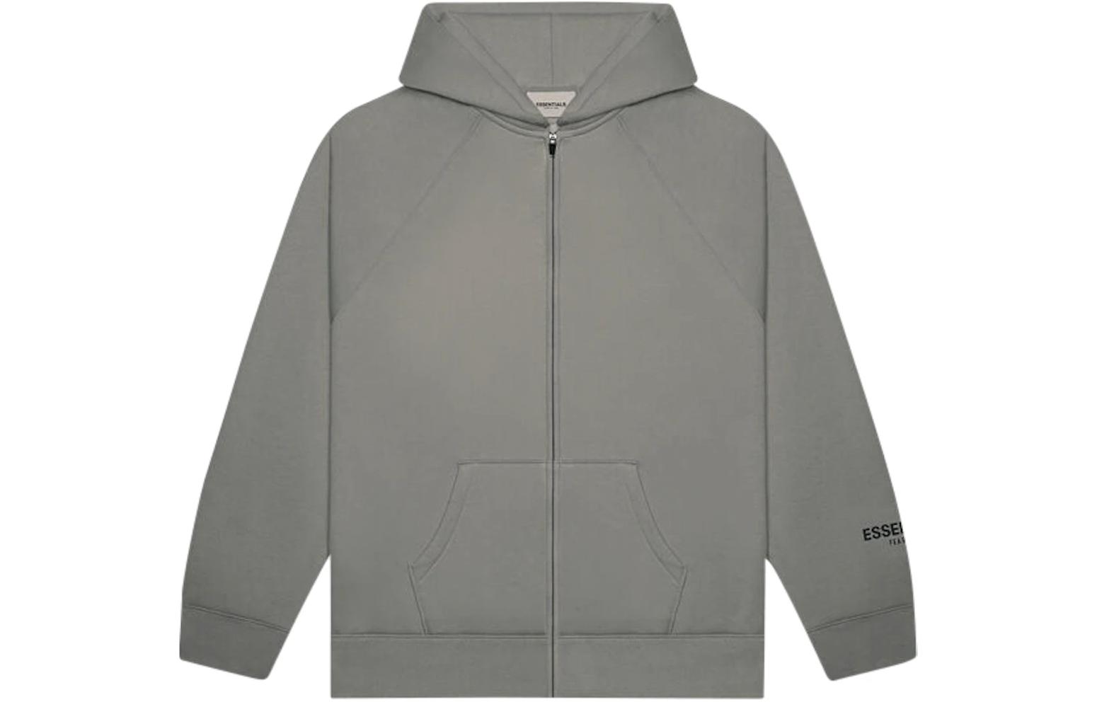 FOG Full Zip Hoodie Charcoal Applique Logo Heavyweight Unisex Sweatshirt 192250500184003