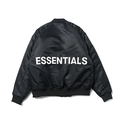 FOG FW19 Black Cotton Padded Jacket with Back Logo Unisex Heavyweight Style FOG-FW19-33