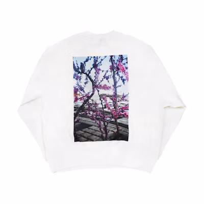 FOG FW19 Boxy Crew Sweat White Sakura Print Heavyweight Sweatshirt FOG-FW19-81