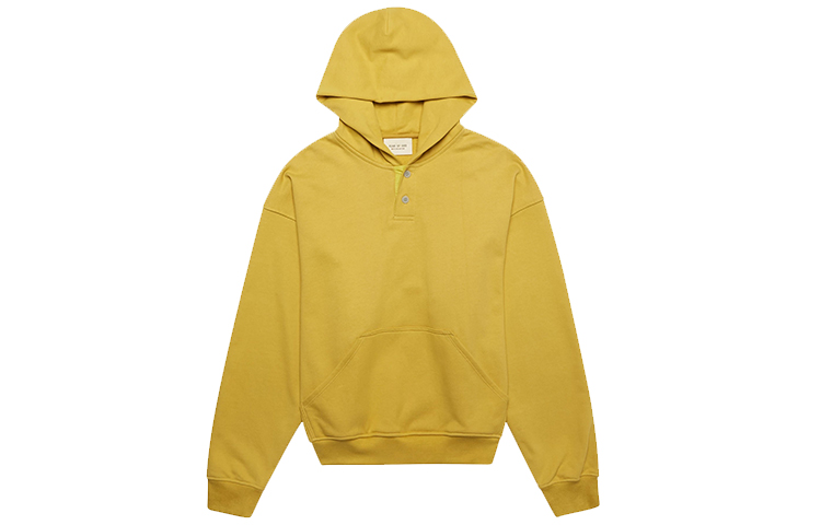 FOG FW19 Everyday Henley Hoodie Yellow Unisex Pullover Sweatshirt FOG-FW19-22