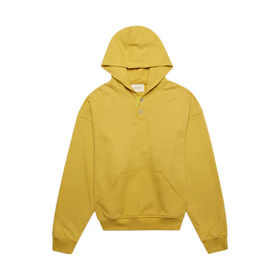 FOG FW19 Everyday Henley Hoodie Yellow Unisex Pullover Sweatshirt FOG-FW19-22