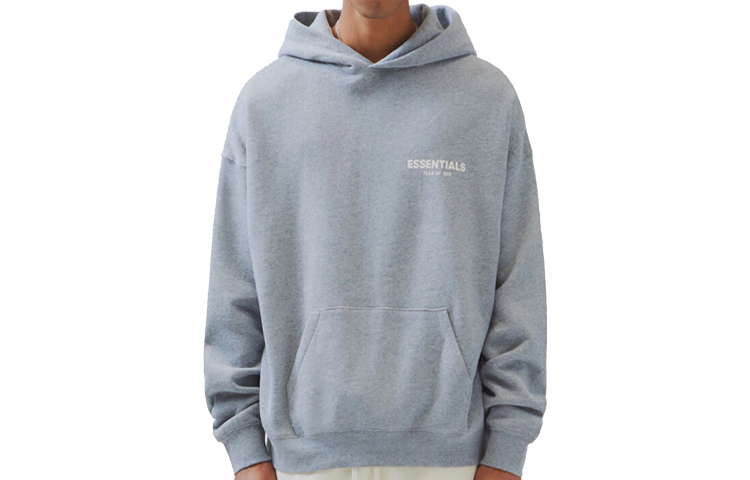 FOG FW19 Gray Pullover Hoodie with Chest Logo - Heavyweight Fleece Men’s 192250500051004