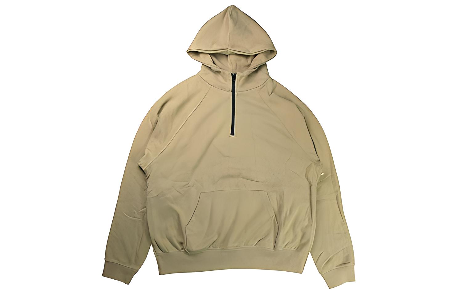 FOG FW19 Half Zip Pullover Hoodie Tan - Unisex Heavyweight Streetwear FOG-FW19-89