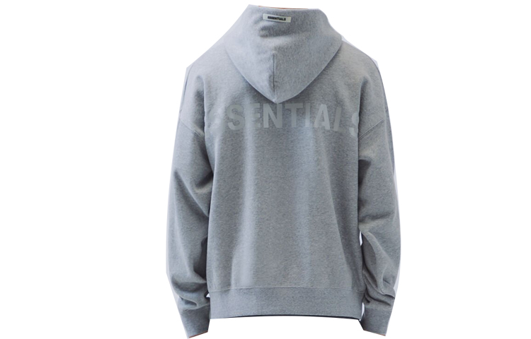 FOG FW19 Pullover Hoodie Back Letter Logo Light Gray Unisex Fleece 192250500094004