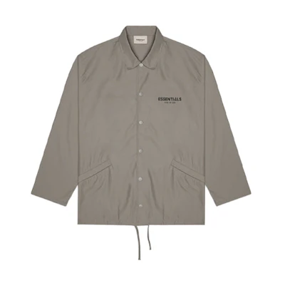 FOG FW20 Coach Jacket Cement Logo Button-Up Unisex Windproof Jacket FOG-FW20-361