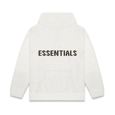 FOG FW20 Oatmeal Knit Hoodie Heavyweight Unisex Sweatshirt with Logo FOG-FW20-334