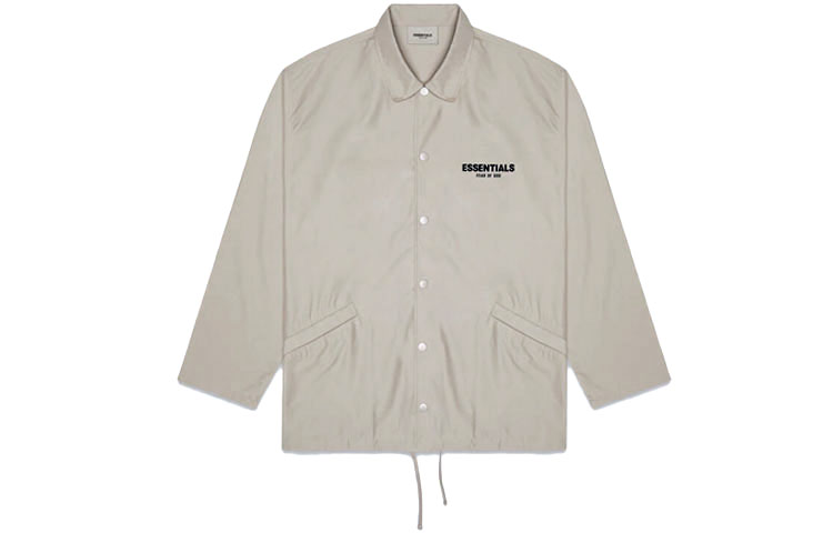 Fear of God FW20 Olive Coach Jacket – Logo Button-Up Windbreaker Unisex FOG-FW20-351