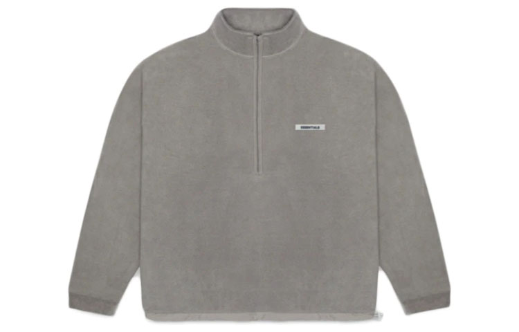 FOG FW20 Polar Fleece Half-Zip Sweater Grey Flannel Unisex High Collar FOG-FW20-224