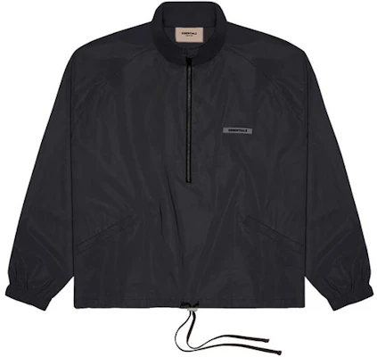 フィアオブゴッド FW21 ブラック トラックジャケット ハーフジップ ロゴ ウインドブレーカー ユニセックス FOG-FW21-085 Buy フィアオブゴッド FW21 ブラック トラックジャケット ハーフジップ ロゴ ウインドブレーカー ユニセックス FOG-FW21-085