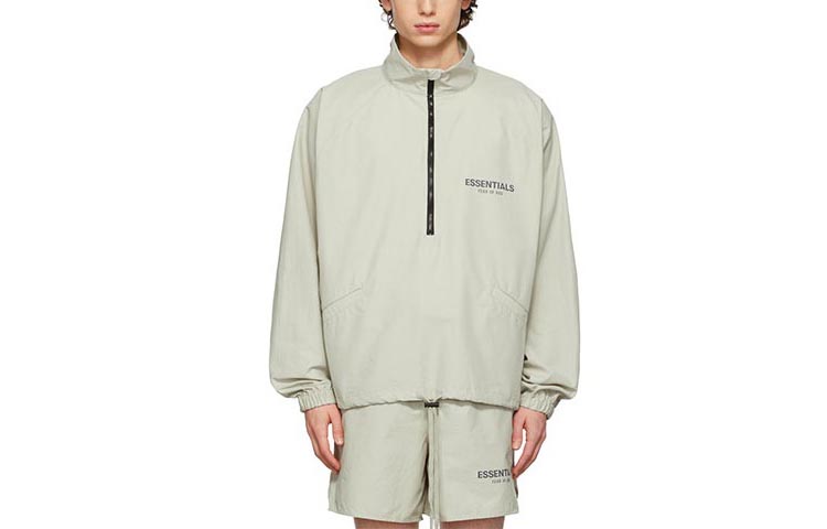 Fear of God FW21 Half-Zip Track Jacket Green/Concrete Windbreaker FOG-FW21-105