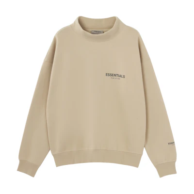 FOG FW21 Mock Neck Sweatshirt Beige/Linen Unisex Heavyweight Pullover FOG-FW21-111