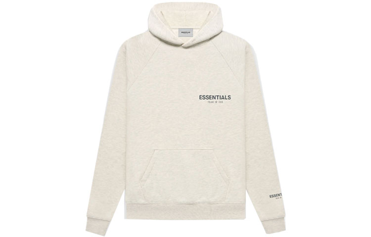 FOG FW21 Pullover Hoodie Light Heather Oatmeal Reflective Logo Unisex Hoodie FOG-FW21-167