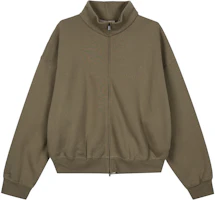 Fear of God FW22 Brown Full Zip Jacket Wood Logo Fleece Collar Unisex Casual Jacket FOG-FW22-353 Fear of God FW22 Brown Full Zip Jacket Wood Logo Fleece Collar Unisex Casual Jacket FOG-FW22-353