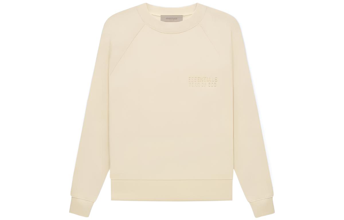Fear of God FW22 Crewneck Eggshell Logo Fleece Pullover Sweatshirt - White FOG-FW22-099