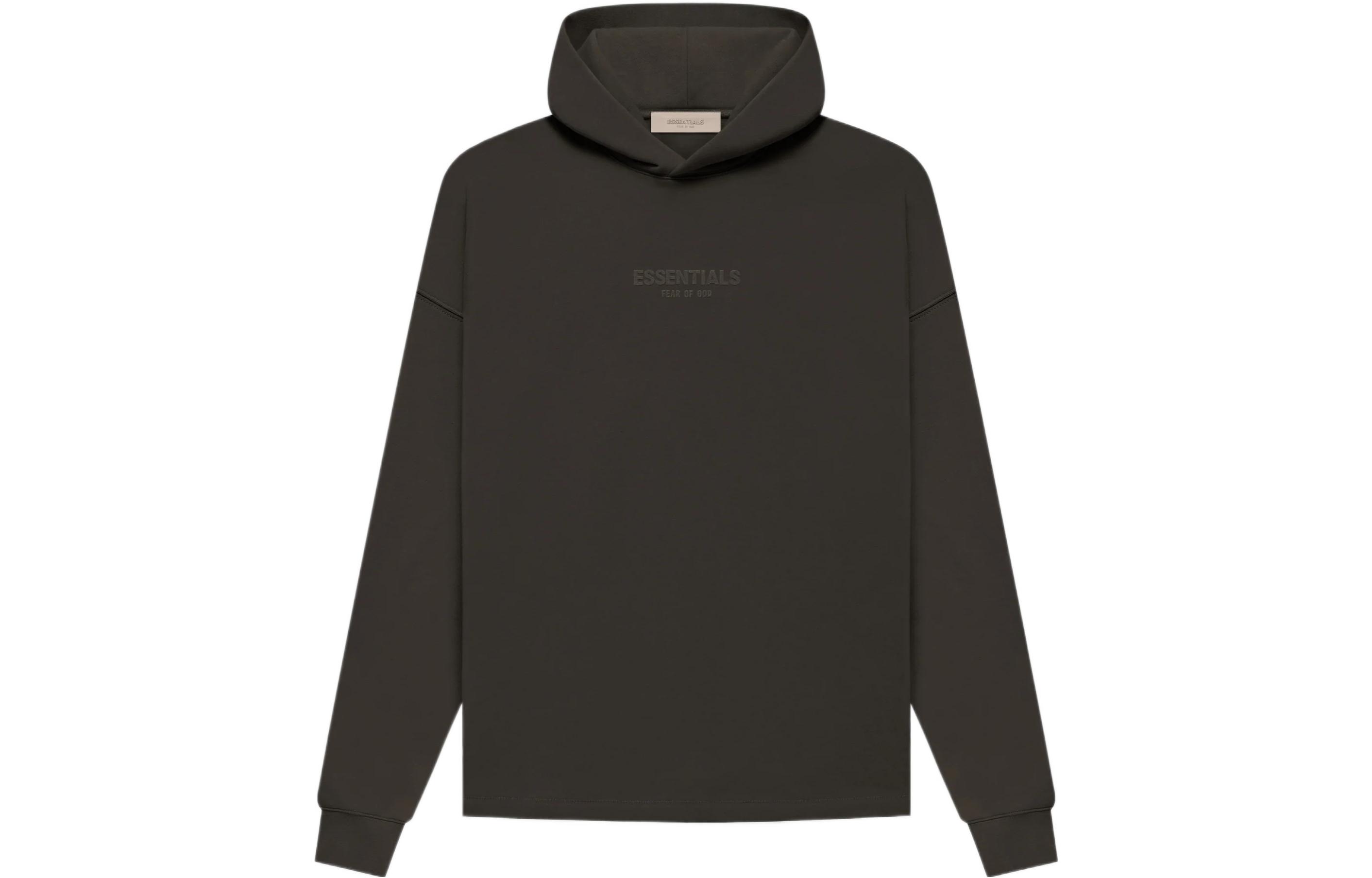 FOG FW22 Relaxed Hoodie Off Black Heavyweight Unisex Pullover Grey-Black FOG-FW22-722