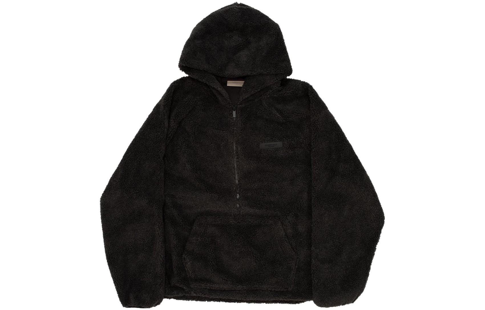 FOG FW23 Half-Zip Fleece Heavyweight Hoodie Black Unisex 192BT212150F