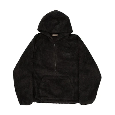 FOG FW23 Half-Zip Fleece Heavyweight Hoodie Black Unisex 192BT212150F