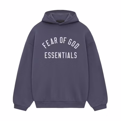 FOG FW24 Holiday Logo Print Oversized Fleece Hoodie Unisex Dark Ocean Blue 192HO246254F