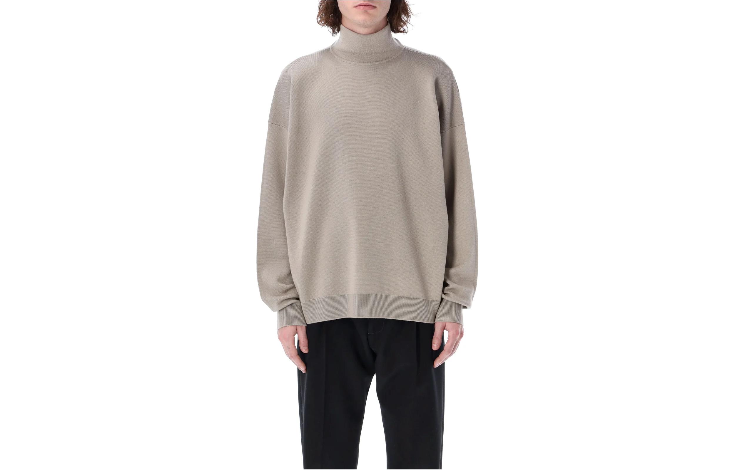 FOG Gray Logo Patch High-Neck Sweater Long Sleeve FGE20220MER-252