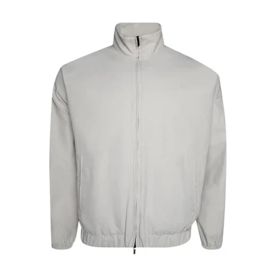 FOG Grey Solid Color Stand Collar Zip-Up Jacket FGE30013AWNY-024
