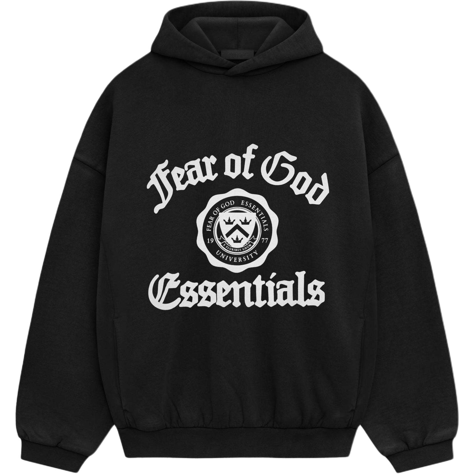 FOG Heavy Fleece Vintage Shrunken Hoodie Black - Holiday Collection 192HO246210F