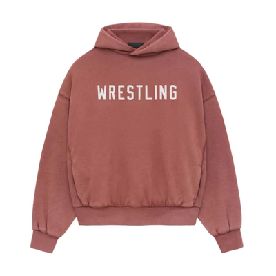 FOG Heavy Fleece Vintage Shrunken Hoodie Crimson Red Menswear 192BT246216F