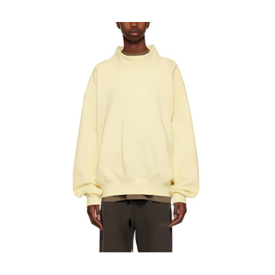 FOG Heavyweight Mock Neck Sweatshirt Mens Loose Fit Light Yellow 192SU222236F