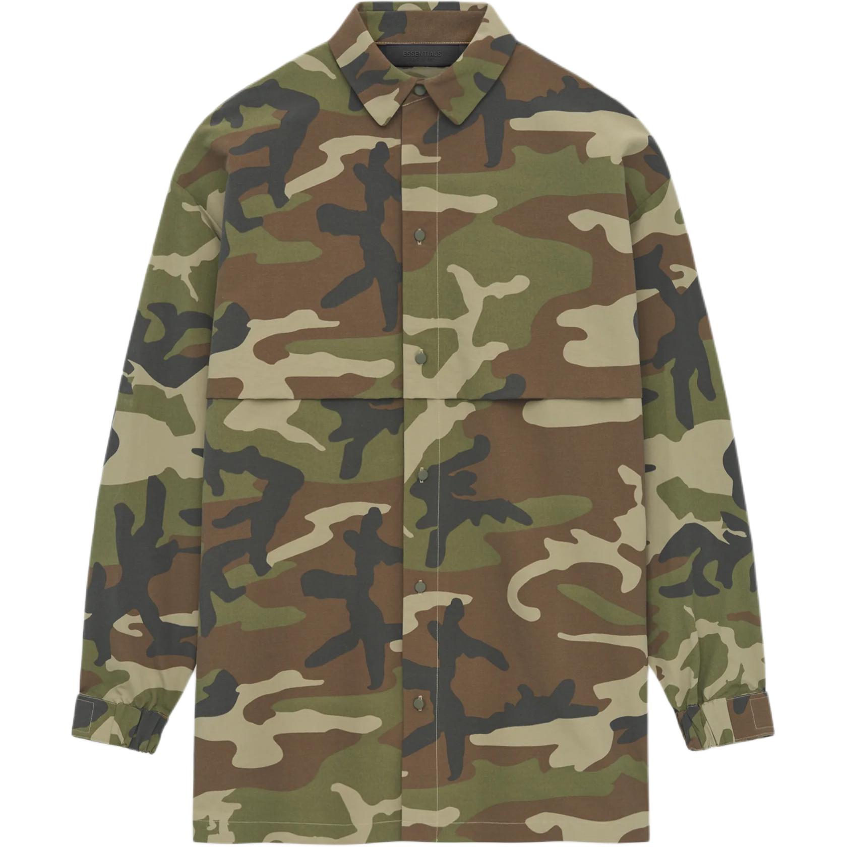 FOG Homecoming Military Nylon Overshirt Woodland Camo Jacket 186bt244328f