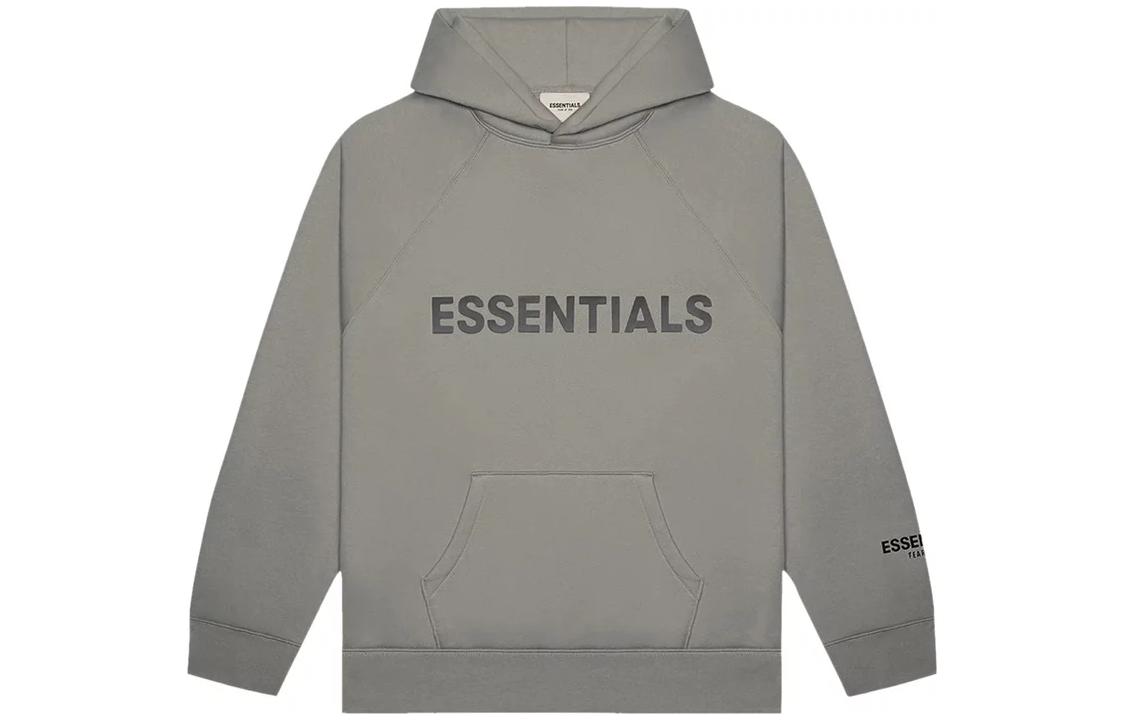 FOG Hoodie 'Cement' Gray Fleece Lettered Pullover Unisex Heavyweight 192250500246504