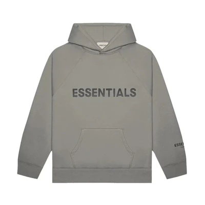 FOG Hoodie 'Cement' Gray Fleece Lettered Pullover Unisex Heavyweight 192250500246504