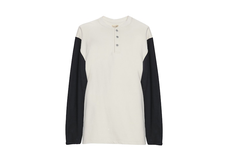 Fear of God L/S Henley T-Shirt Cream/Black