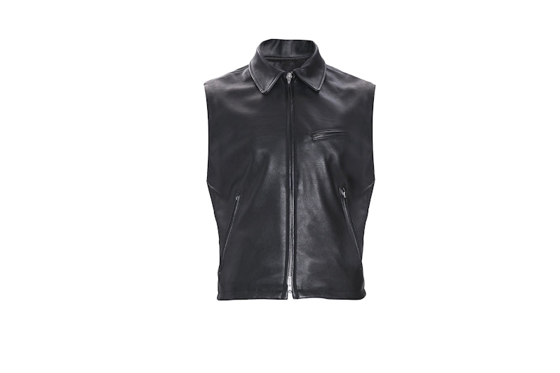 Buy Fear of God Leather Rompi Biker Hitam