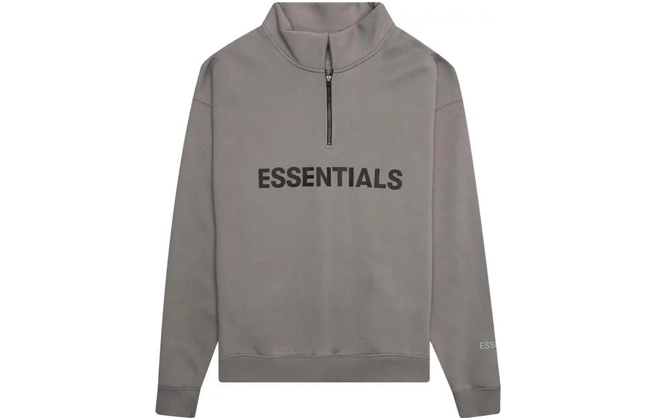 FOG Letter Print Pullover Sweatshirt Unisex - Elephant Gray 192HO202043F