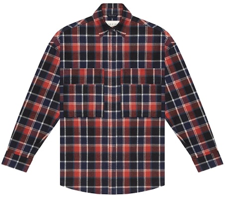 Fear of God Long Sleeve Plaid Button Up Red/Navy Plaid Buy Fear of God Long Sleeve Plaid Button Up Red/Navy Plaid