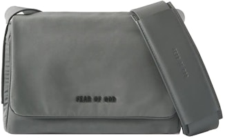 Fear of God Mr. Porter Exclusive Logo-Appliquéd Leather-Trimmed Shell Messenger Bag 'Gray' Fear of God Mr. Porter Exclusive Logo-Appliquéd Leather-Trimmed Shell Messenger Bag 'Gray'
