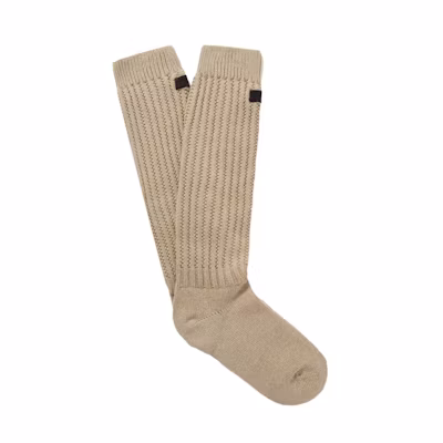 FOG Mr. Porter Exclusive Logo-Appliquéd Ribbed Cotton-Blend Socks Beige