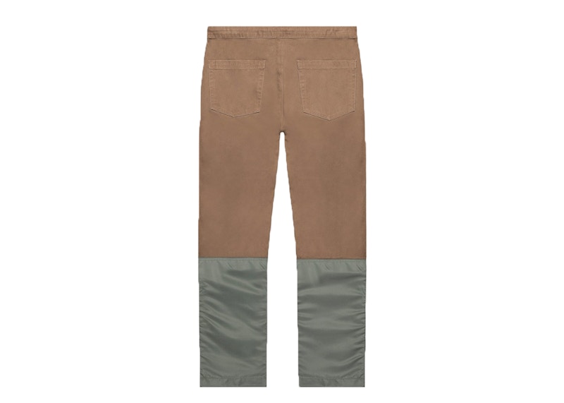 Order Fear of God 尼龙帆布双前工装裤砖红/军绿色