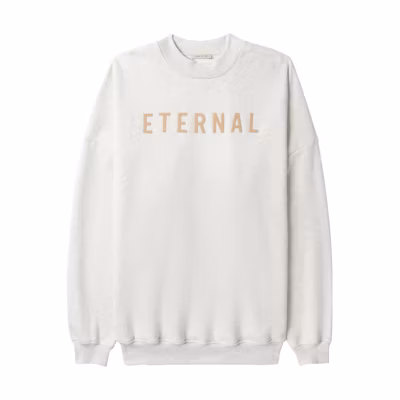 FOG Oversized Letter Crewneck Pullover Sweatshirt Men’s Light Beige FGE50003AFLC122