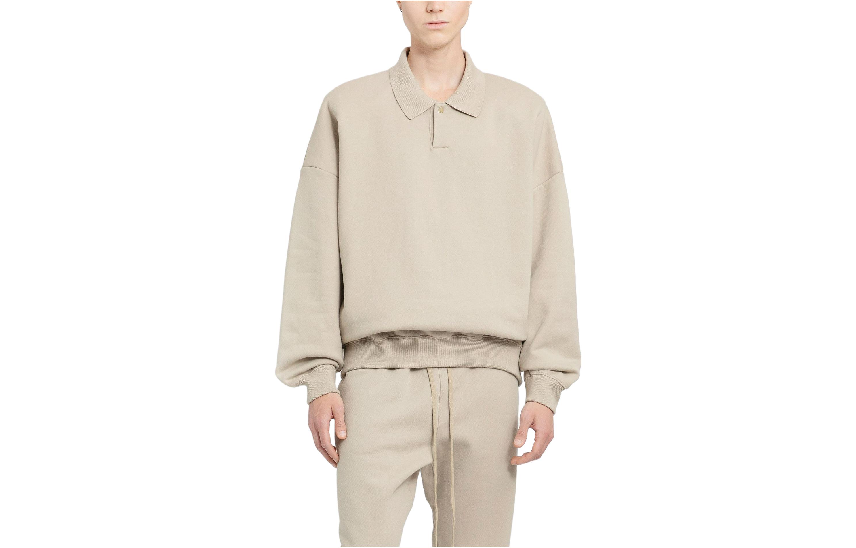 FOG Oversized Long-Sleeve Polo Sweatshirt Light Brown () FGE50024FLC-024