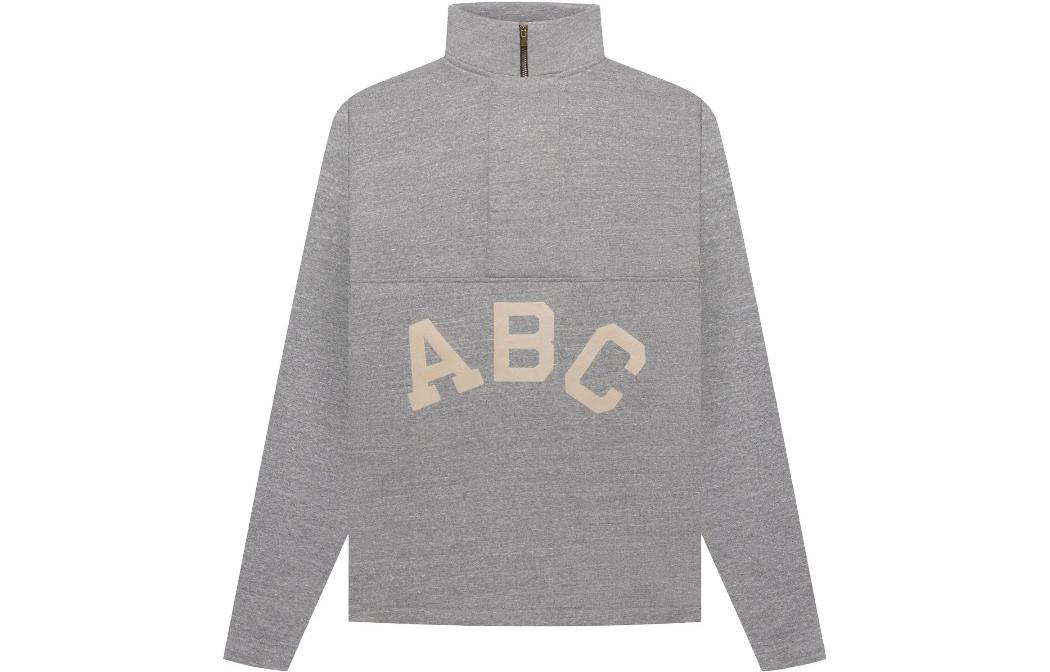 FOG Oversized Mock Neck Letter Print Sweatshirt Unisex Dark Grey FG30-063TBF