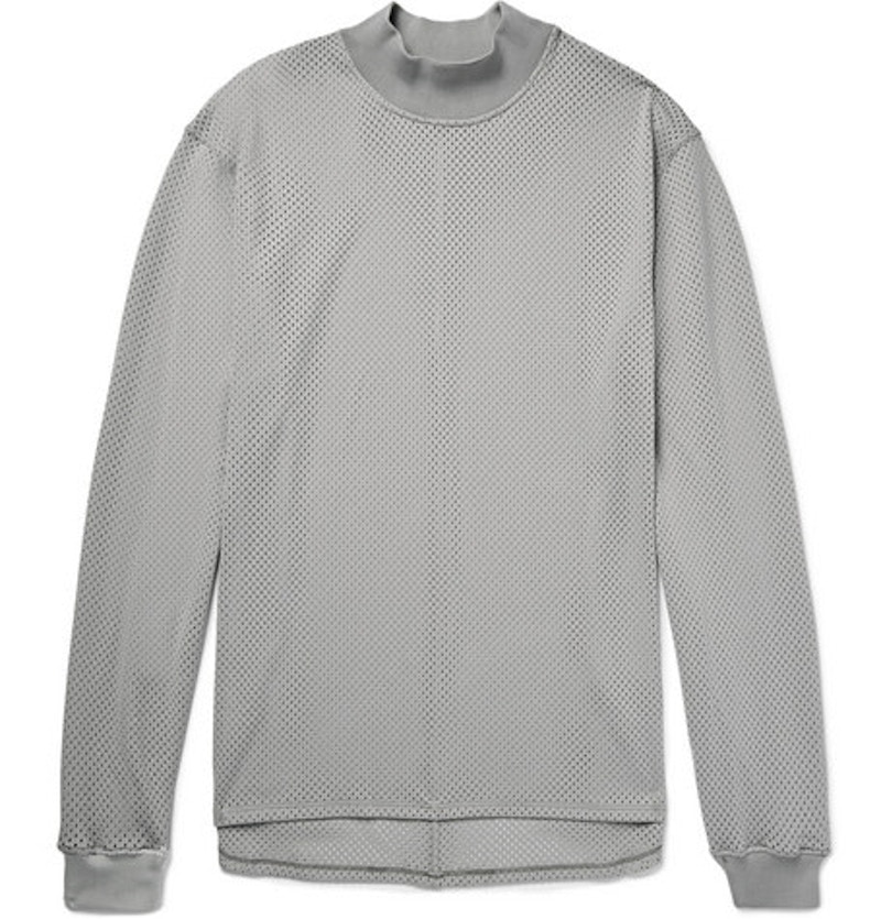 Fear of God Oversized Mock Neck Mesh Longsleeve T-Shirt Grey