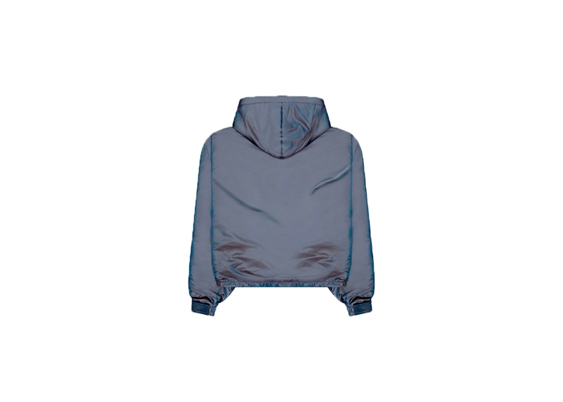 Order Fear of God Hoodie Oversized Nilon Biru Iridescent